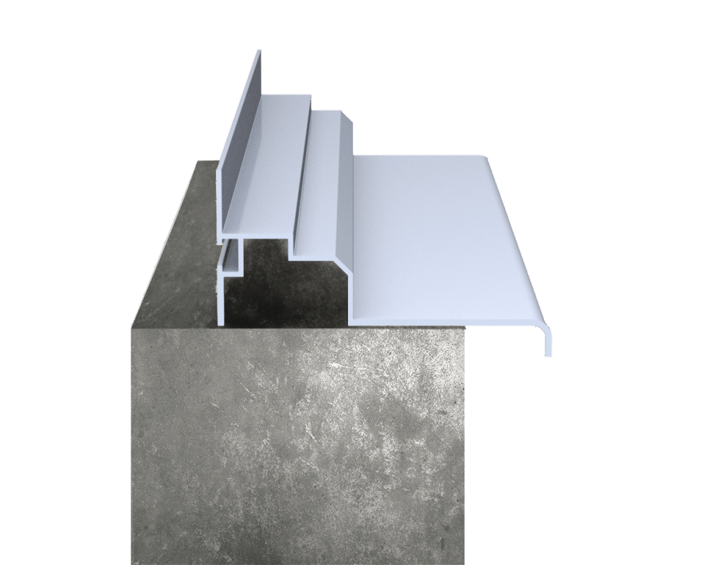 Spesiell aluminiumprofil som omslutter fundamentet