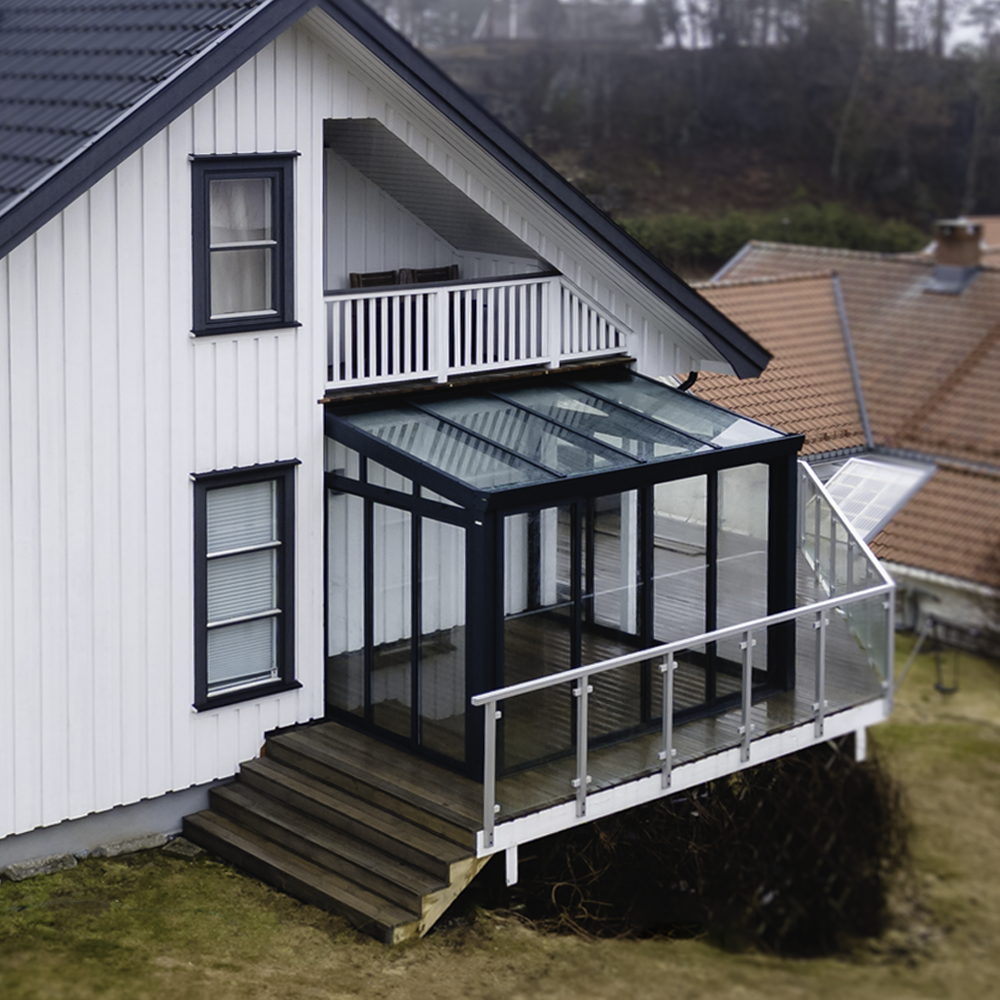 Innglassing av pergola eller terrassetak