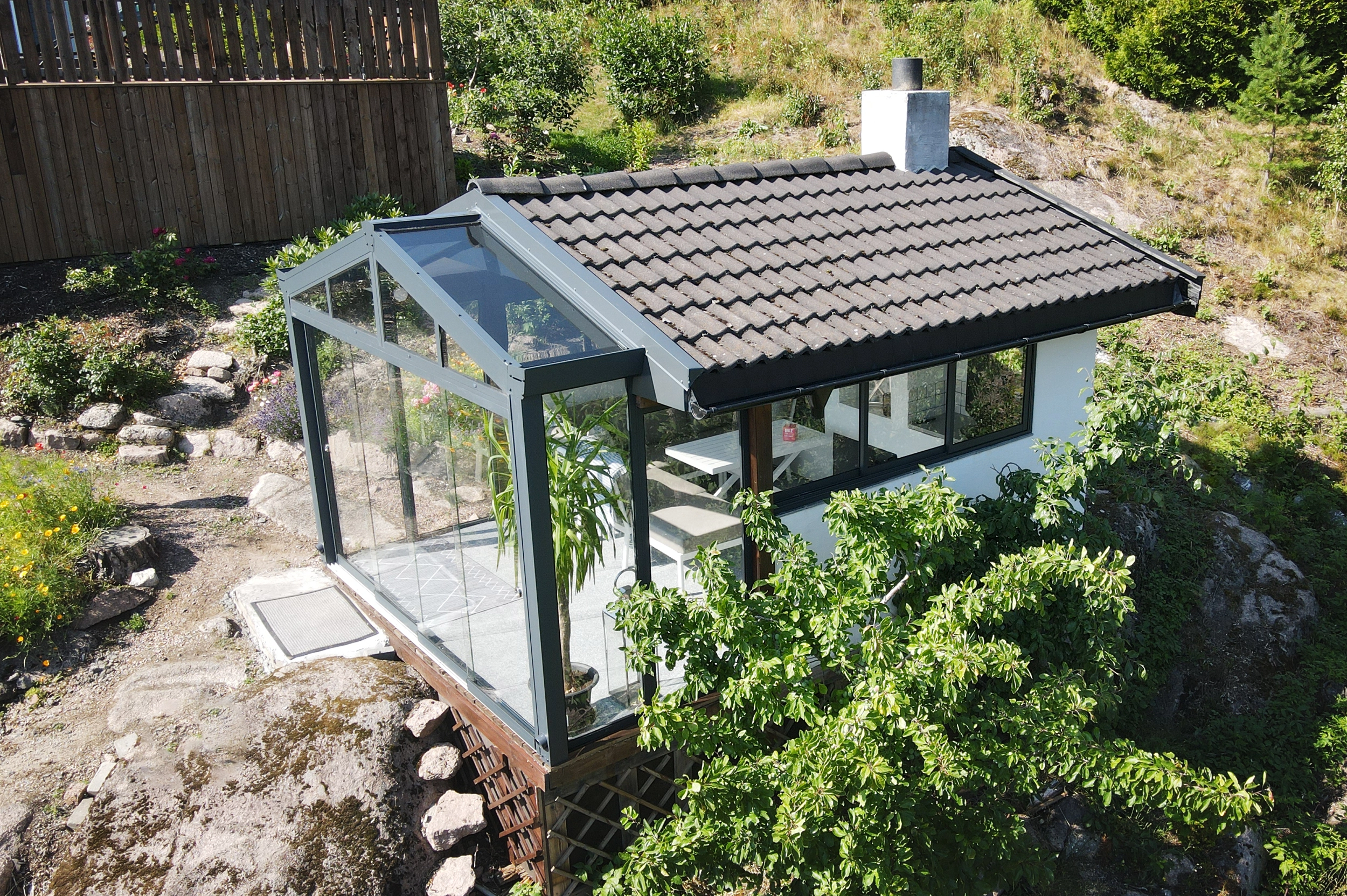 Aluminium utestue NORDIC med glass og saltak fra Uteluksus