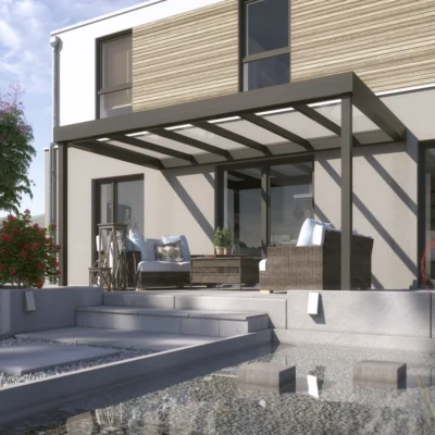 Terrassetak med glass Cube lite