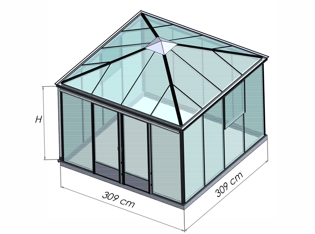 Firkantet drivhus – Oase 309x309 - Bilde 2
