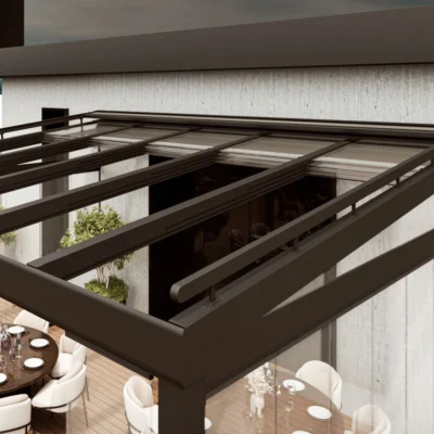 Utestue med moterisert glasstak Skien