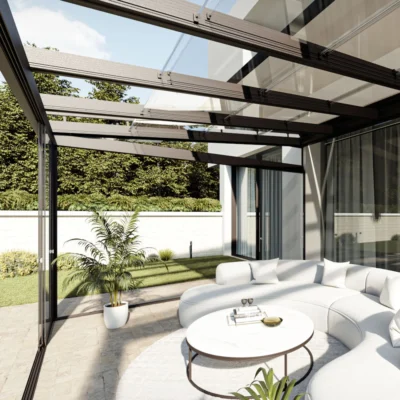 Utestue med moterisert glasstak Skien