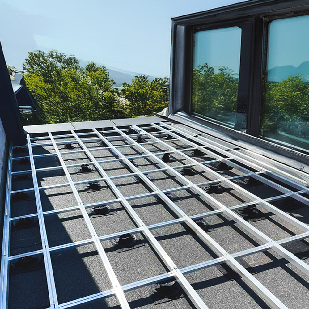 Aluminium underkonstruksjon for takterrasse