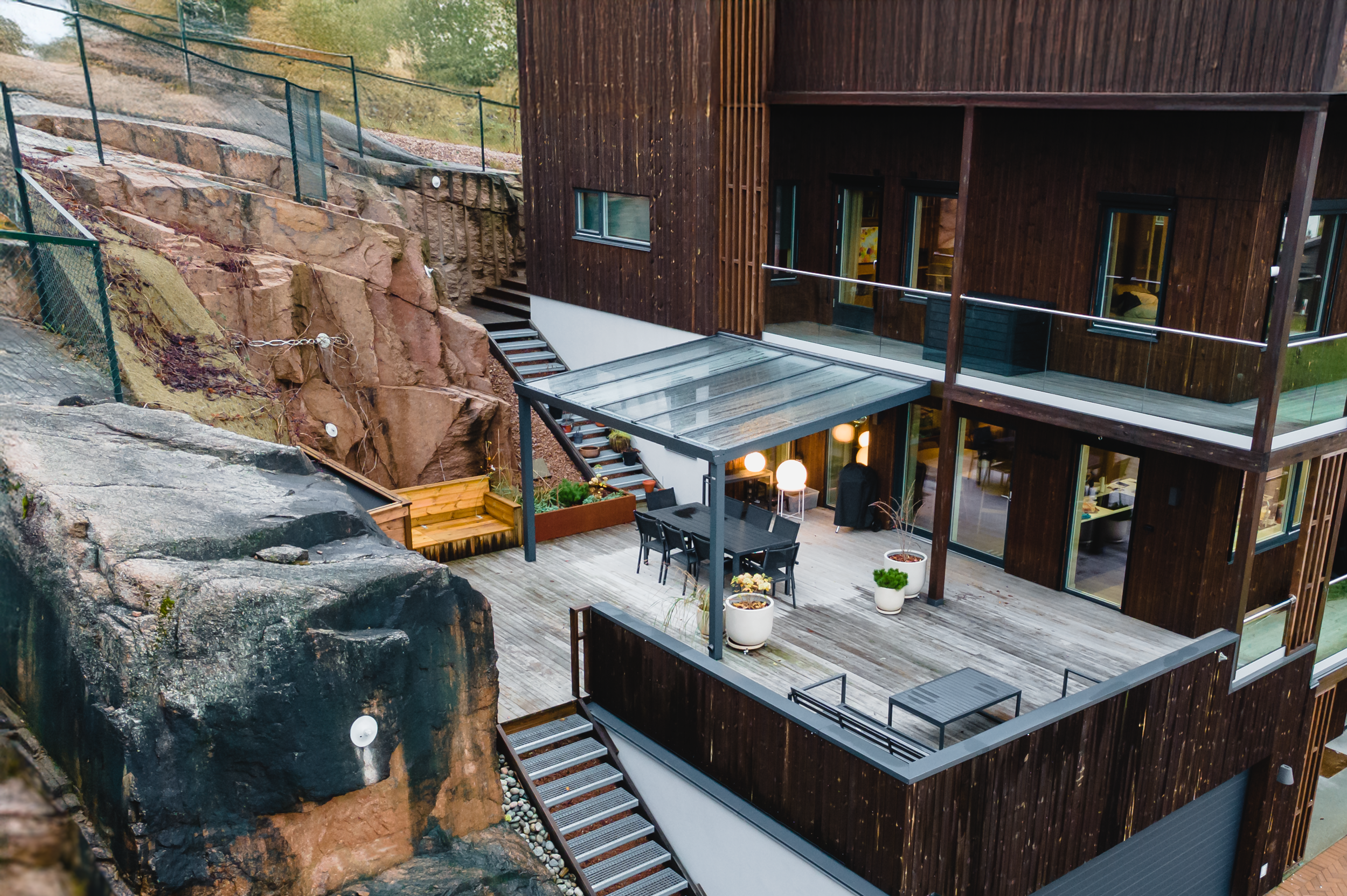 Terrassetak med glass Nord Roof